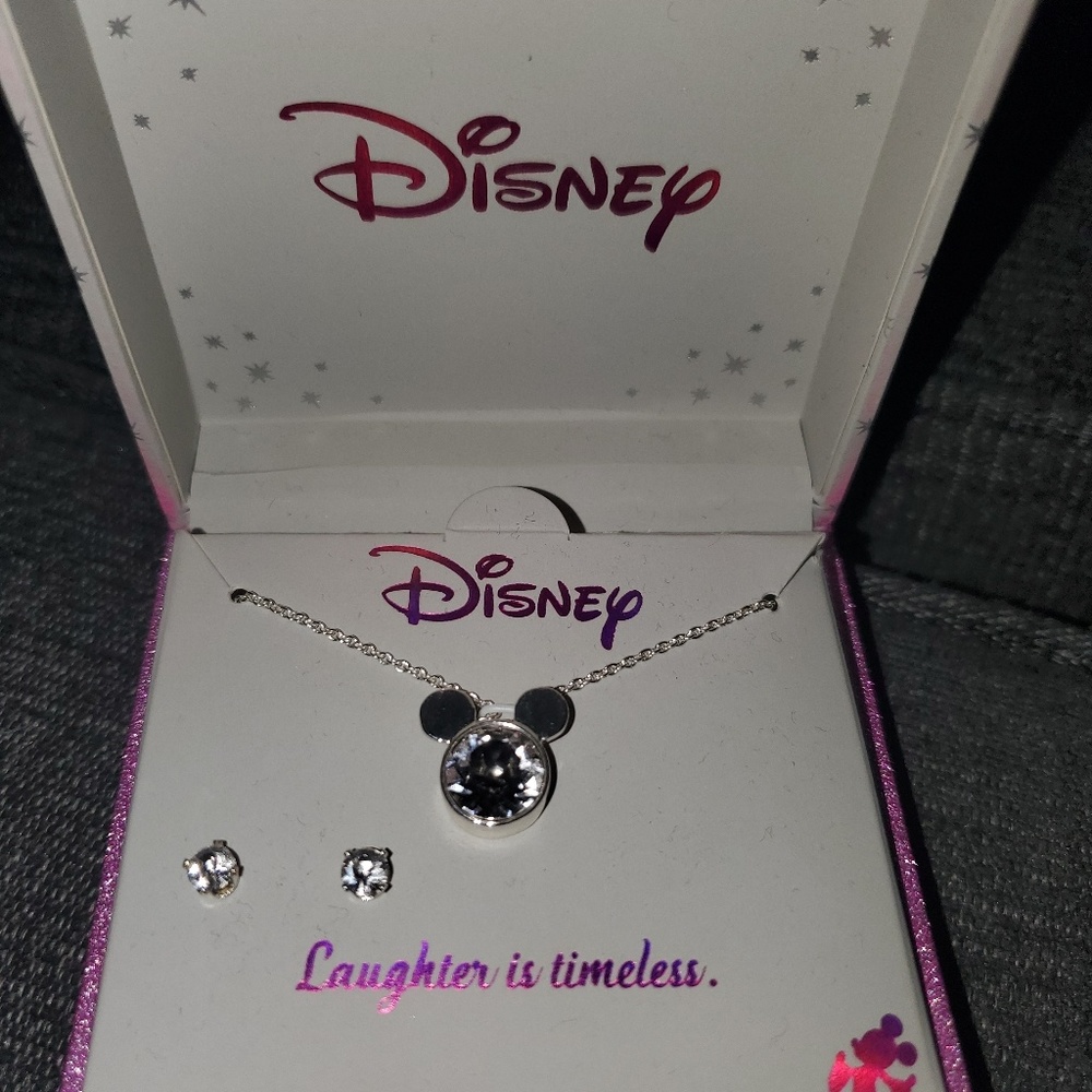 Mickey Mouse Silver Plated Necklace Pendant